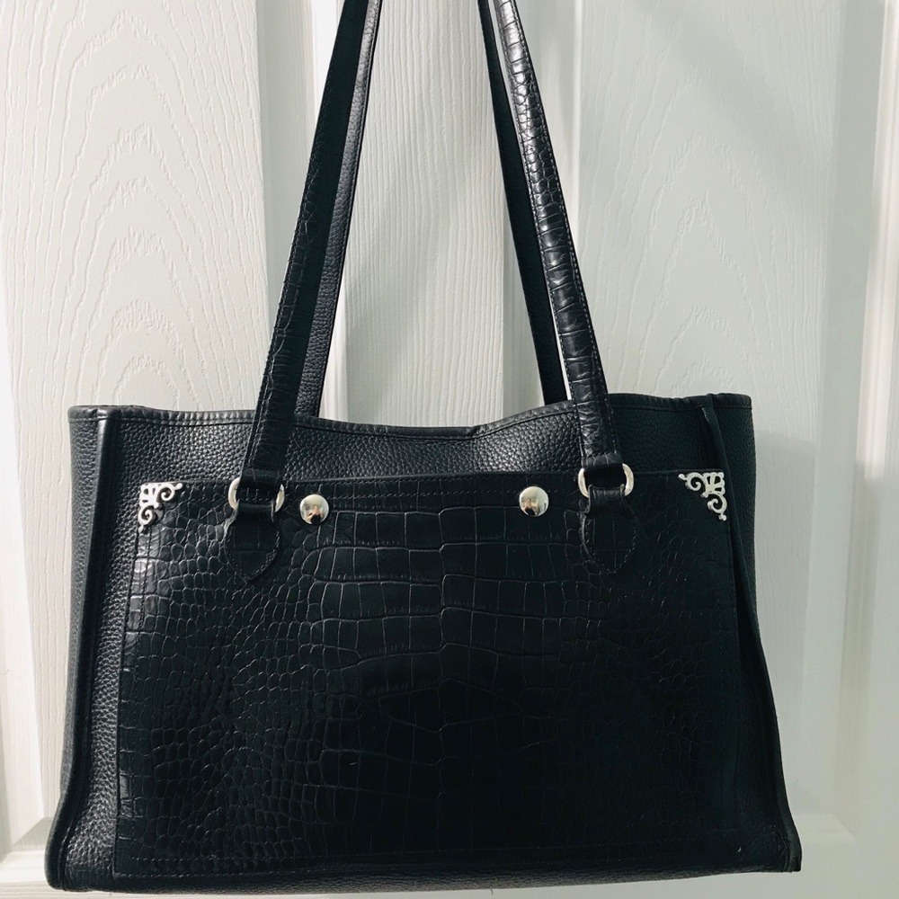Brighton black leather shoulder bag
